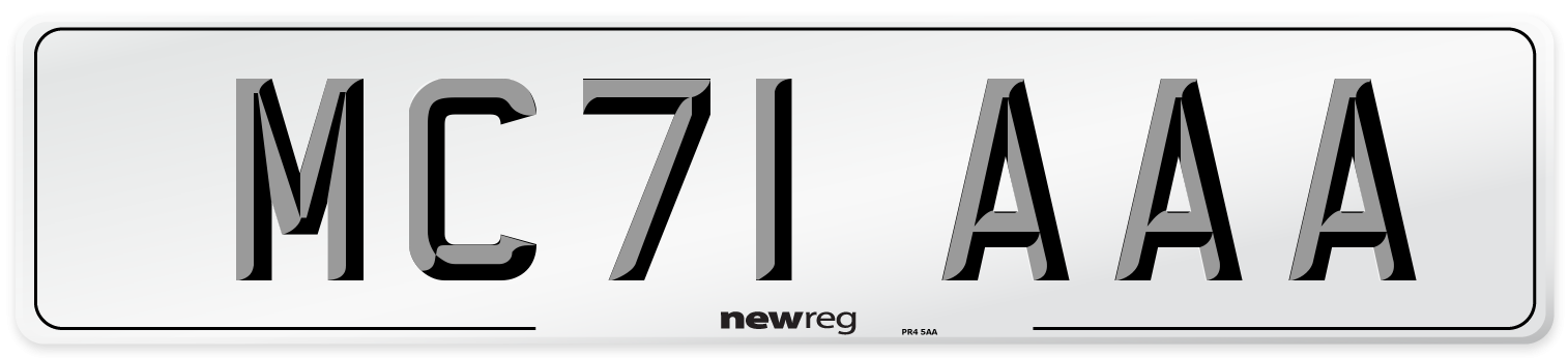 MC71 AAA Number Plate from New Reg